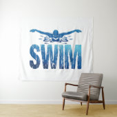 Schwimmen - Vintages Baden Wandteppich (Beispiel (Horizontal))