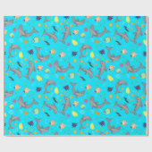 Schwimmen von Delphinen und farbenfrohe Fischgründ Geschenkpapier (Flach)