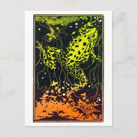 Schwimmen von Julie de Graag Vintage Kunst Postkarte (Vorderseite)