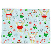 Schwimmen Weihnachten Große Geschenktüte (Rückseite)