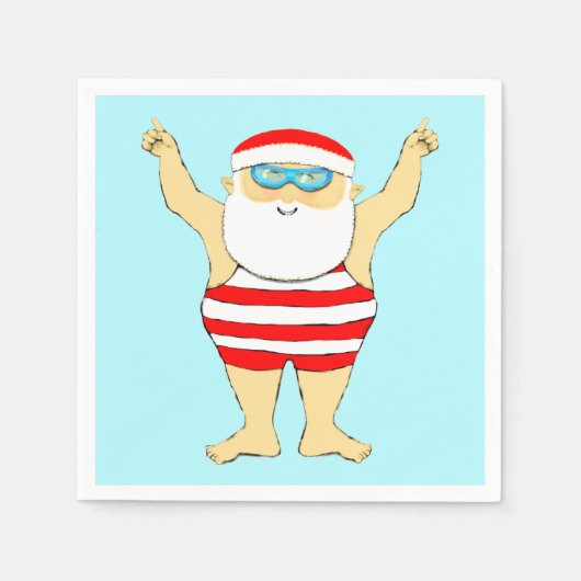 Schwimmen Weihnachten Serviette (Vorderseite)