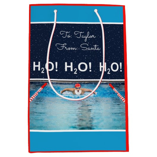Schwimmen Weihnachts Mittlere Geschenktasche Geschenktüte (Vorderseite)