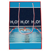 Schwimmen Weihnachts Mittlere Geschenktasche Geschenktüte (Rückseite)