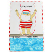 Schwimmen Weihnachts Mittlere Geschenktasche Mittlere Geschenktüte (Rückseite)