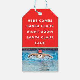Schwimmen Weihnachtsgeschenke Tags Geschenkanhänger