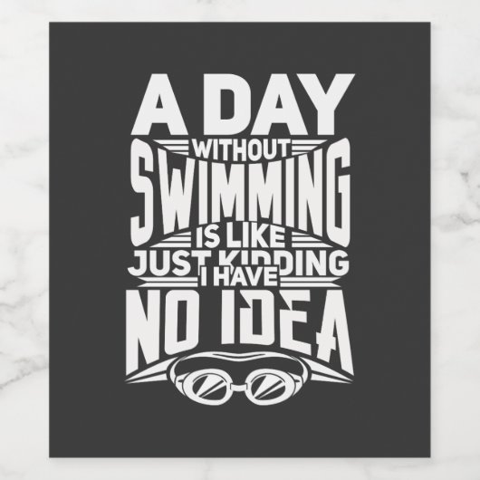 Schwimmen Weinetikett (Einzelnes Label)