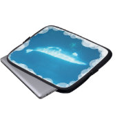 Schwimmen-Weißwal-Wal-Notizbuch-Hülse Laptopschutzhülle (Vorne Knopf)