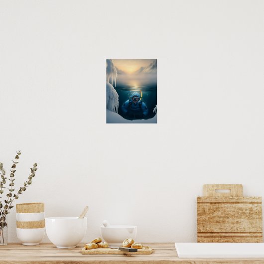 Schwimmen wie Fische im Winter Poster (Küche)