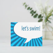 Schwimmen wir! Sprechblase im Comic Postkarte (Stehend Vorderseite)