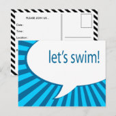 Schwimmen wir! Sprechblase im Comic Postkarte (Vorne/Hinten)