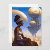 Schwimmende afrofuturistische Science Fiction Postkarte (Vorne/Hinten)