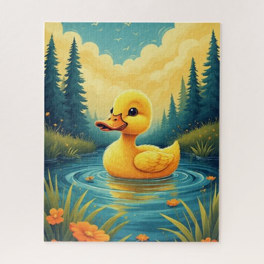 Schwimmende Baby-Ente Puzzle (Vertikal)