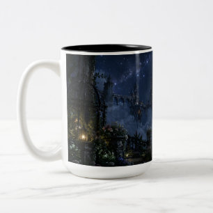 Schwimmende Burg Schwarze Tasse Beruhigende Wild