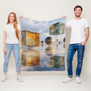 Schwimmende geometrische Wunderwerke über Wasser Fleecedecke