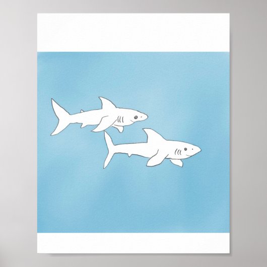 Schwimmende Haie Poster (Vorne)