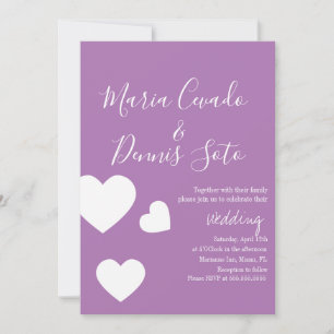 Schwimmende Herz-Schrift Hochzeit Fettfarbe Einladung