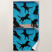 Schwimmende Hunde  Strandtuch (Vorderseite)