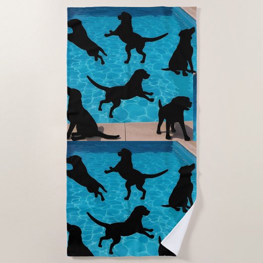 Schwimmende Hunde  Strandtuch