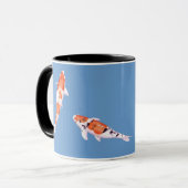 Schwimmende Koi-blaue Tasse (Vorderseite Links)
