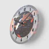 Schwimmende Koi Runde Wanduhr (Winkel)