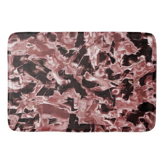 Schwimmende Kupfer- oder Felsschaufeln über dunkel Badematte (Vorderseite)