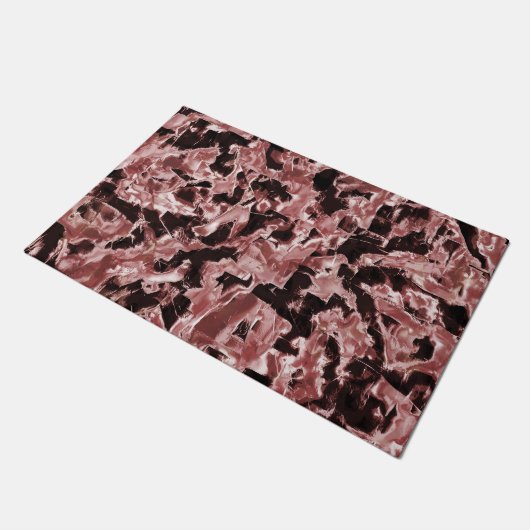 Schwimmende Kupfer- oder Felsschaufeln über dunkel Fußmatte (Schrägansicht)