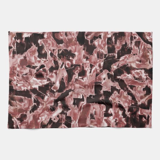 Schwimmende Kupfer- oder Felsschaufeln über dunkel Geschirrtuch (Horizontal)