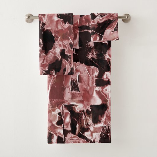 Schwimmende Kupfer- oder Gesteinsklingen auf dunkl Badhandtuch Set (Insitu)