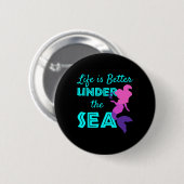 Schwimmende Meerjungfrau Tauchend Button (Vorne & Hinten)