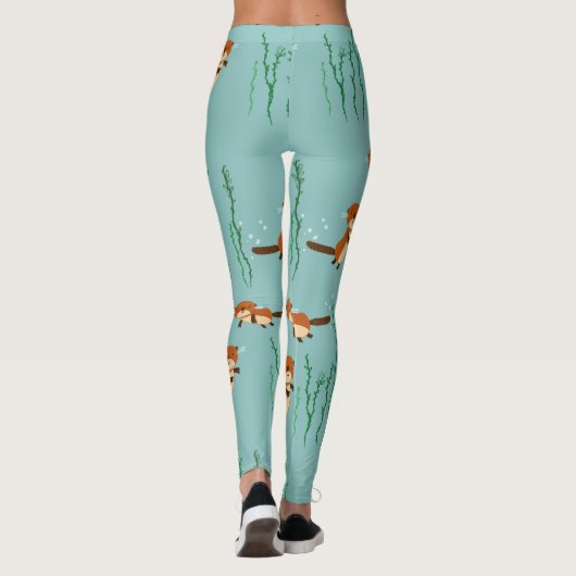 Schwimmende Otter Leggings (Rückseite)