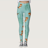 Schwimmende Otter Leggings (Vorderseite)