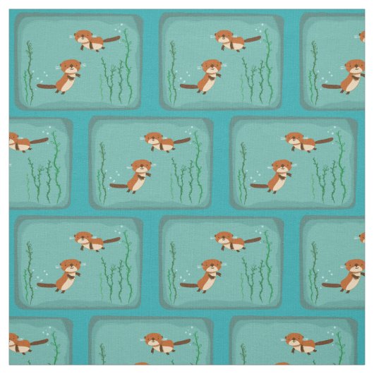 Schwimmende Otter Stoff (Muster)