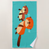 Schwimmende Otter Strandtuch (Vorderseite)