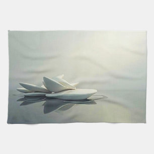 Schwimmende Petalen von Steinkonstruktionen Geschirrtuch