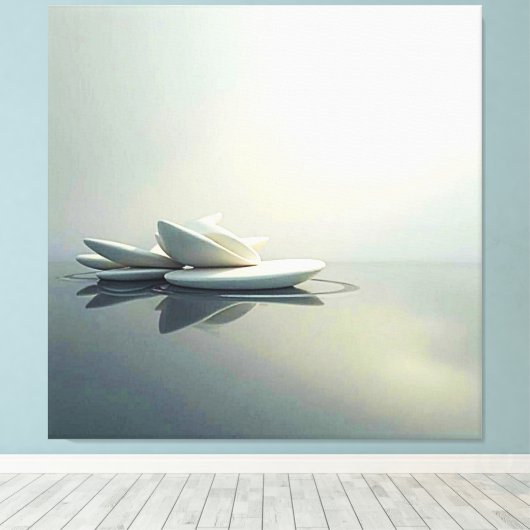 Schwimmende Petalen von Steinkonstruktionen Leinwanddruck (Insitu (Holzboden))