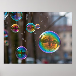 Schwimmende Regenbögen und Reflektionen Poster