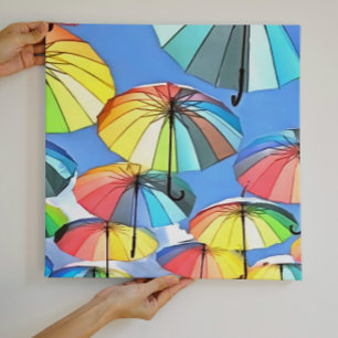 Schwimmende Sonnenschirme Art Leinwanddruck