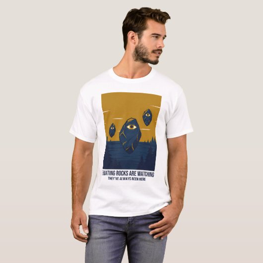 Schwimmende Steine beobachten T-Shirt (Vorne ganz)