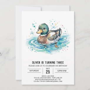 Schwimmende Stockenten-Ente Geburtstag Einladung
