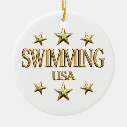 Schwimmende USA Keramik Ornament (Vorne)