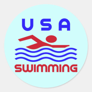SCHWIMMENDE USA RUNDER AUFKLEBER