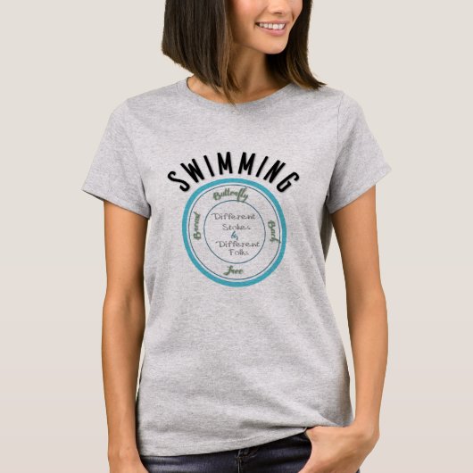 Schwimmende verschiedene Schlagmänner durch T-Shirt (Vorderseite)