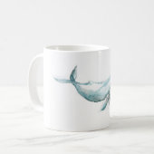 Schwimmende wegwatercolor-Wal-Tasse Kaffeetasse (Vorderseite Links)