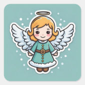 Schwimmende Weihnachtsgel Quadratischer Aufkleber (Vorderseite)