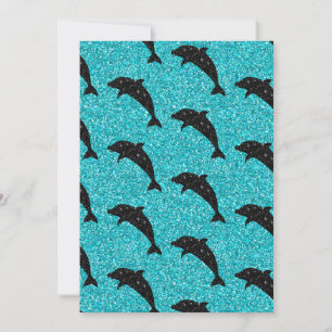 Schwimmender Delfin Schwarzer Glitter Ozean Tiere Dankeskarte