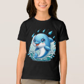 Schwimmender Delfin Tri-Blend Shirt (Vorderseite)