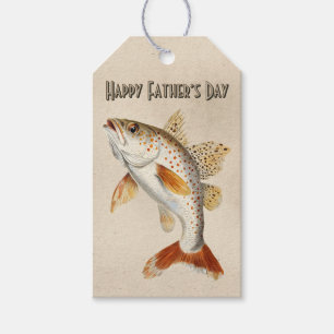 Schwimmender Fisch Glücklicher Vatertag Geschenkka Geschenkanhänger