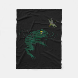 Schwimmender Frosch, Libellen Frosch, Lustige Tier Fleecedecke