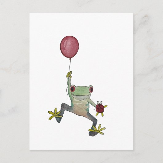 Schwimmender Frosch Postkarte (Vorderseite)