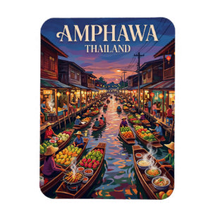 Schwimmender Markt Amphawa Thailand Magnet